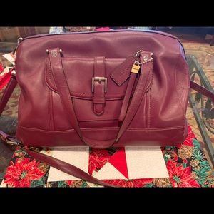 Maroon zip top Coach crossbody or shoulder bag